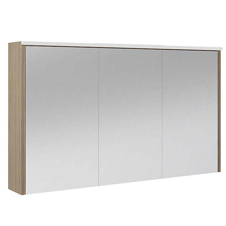 Armoire de salle de bains éclairante avec miroir Havana effet bois 120 cm