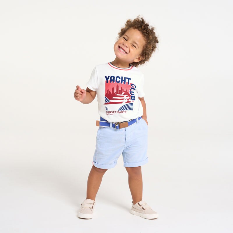 T-shirt maille piquée golf blanc bébé garçon Blanc