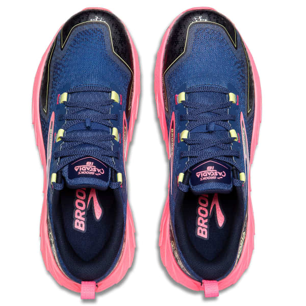 Chaussure trail BROOKS CASCADIA 18 W GREY BLUE/PINK/SUNNY LIME