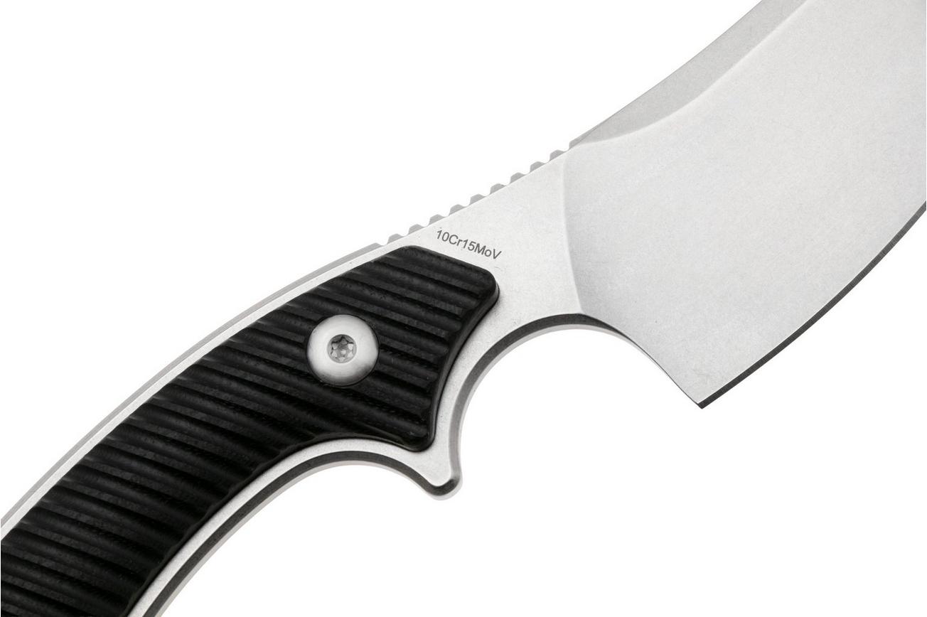 QSP Knife Viper QS166-A1 Stonewashed 10Cr15MoV, Black G10, vaststaand mes