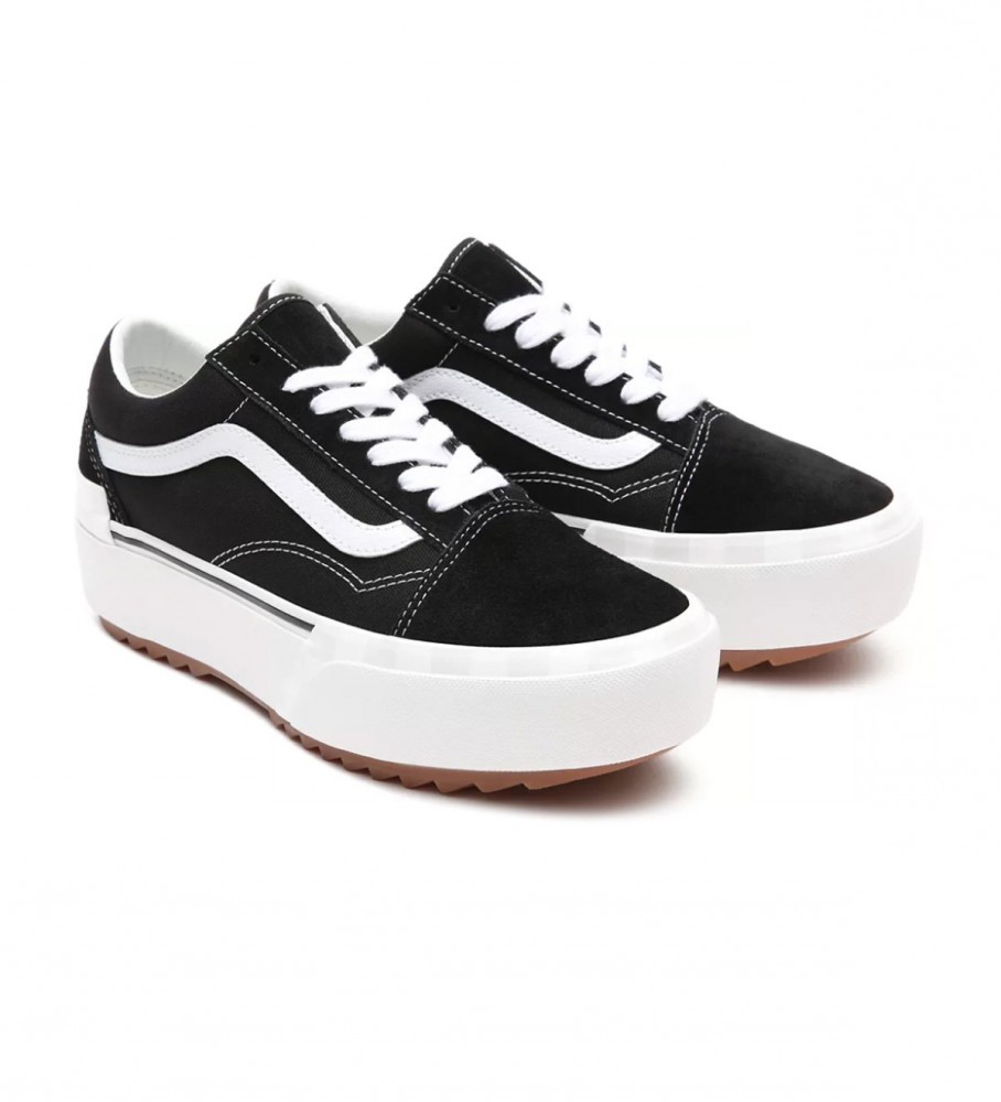 Tênis Vans Old Skool Stacked em camurça preta e lona