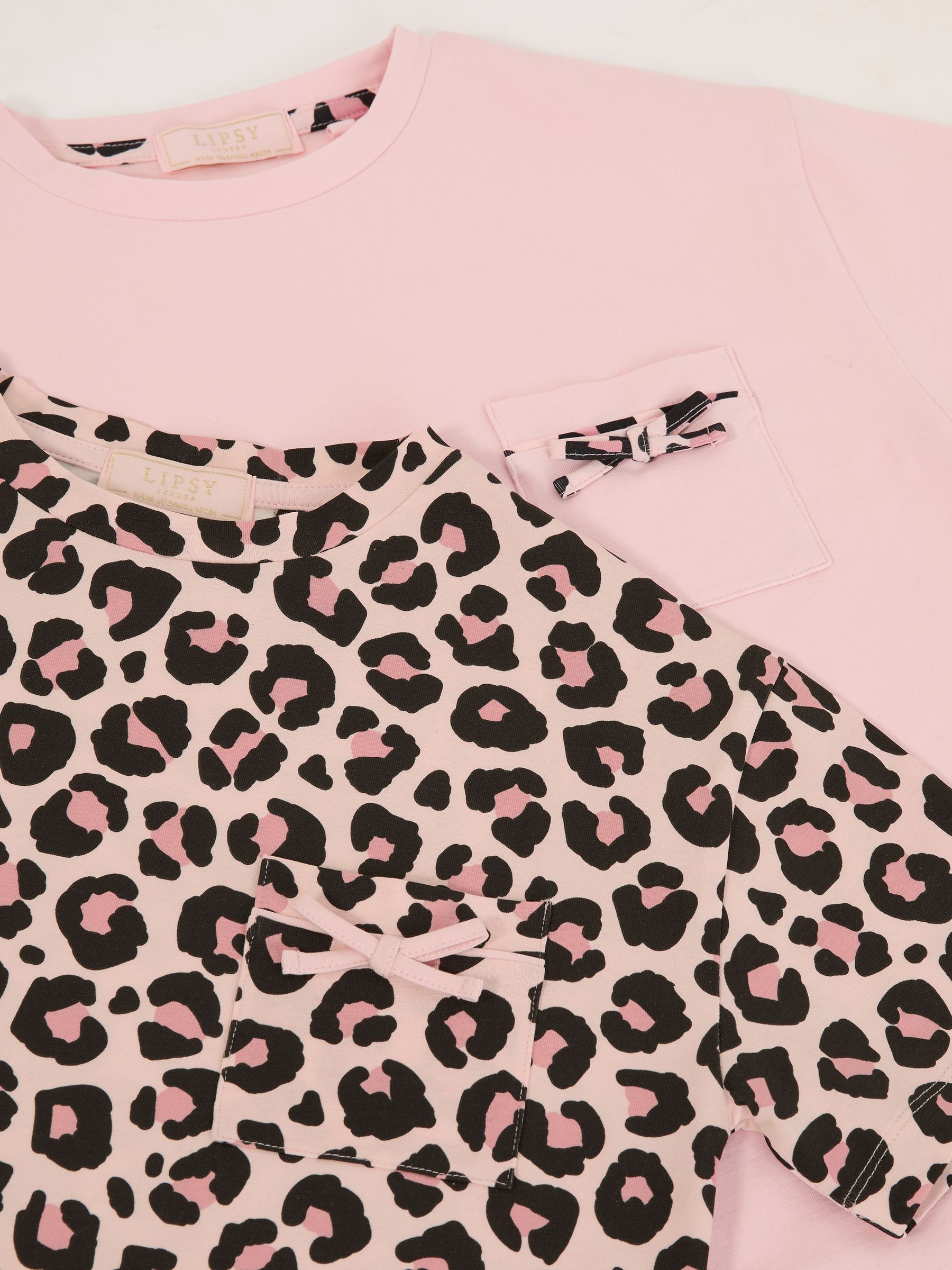 Lipsy - 2 Pack jersey katoenen pyjama's met print (5-16jr)