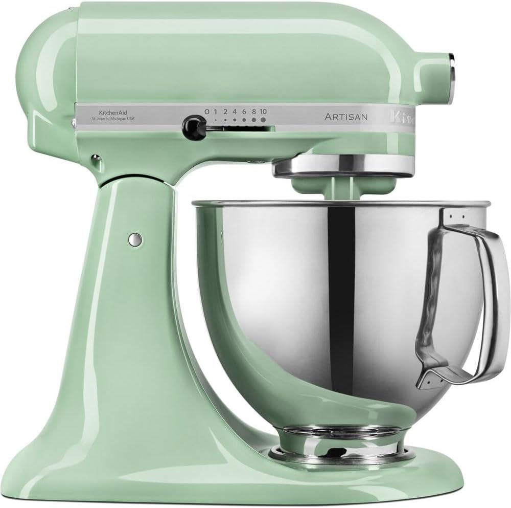 KitchenAid Robot Pâtissier I Artisan I Robot cuisine multifonctions à tête inclinable I Avec 4 accessoires I Bol de 4,8L | Crème