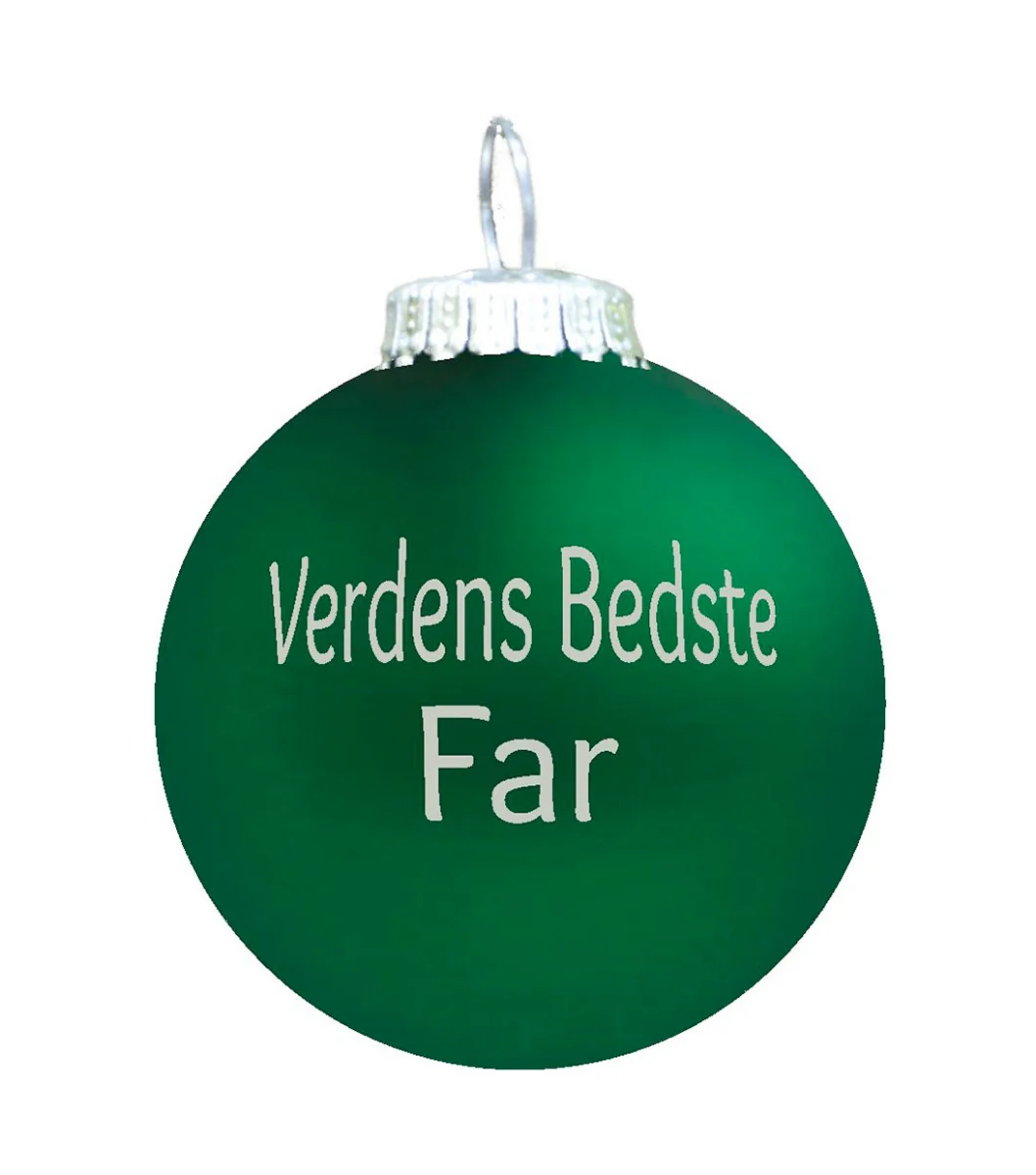 Rolsted Copenhagen  Verdens Bedste Far julekugle - grøn mat