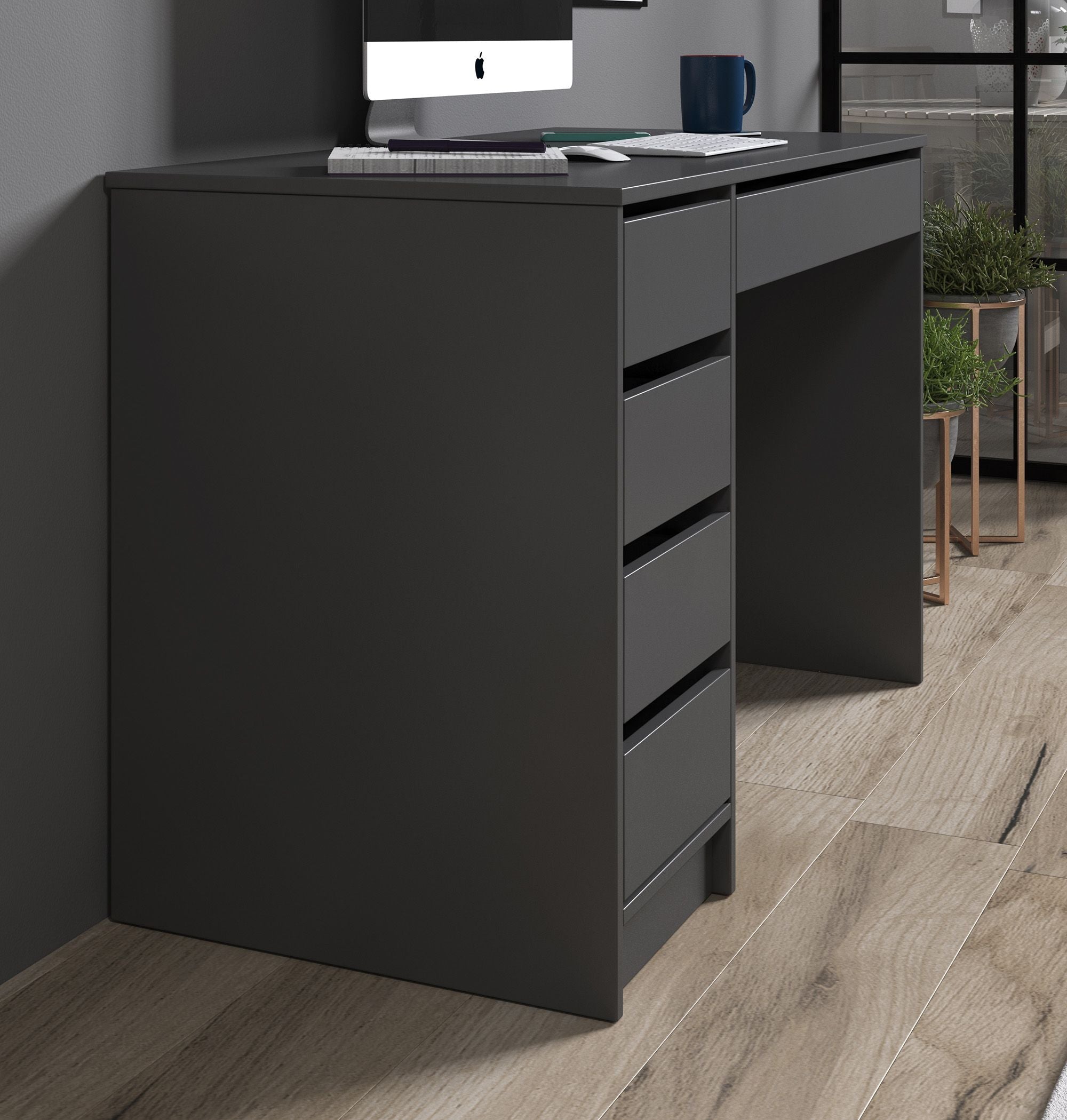 Meubella - Bureau Avio - Grijs - 120 cm