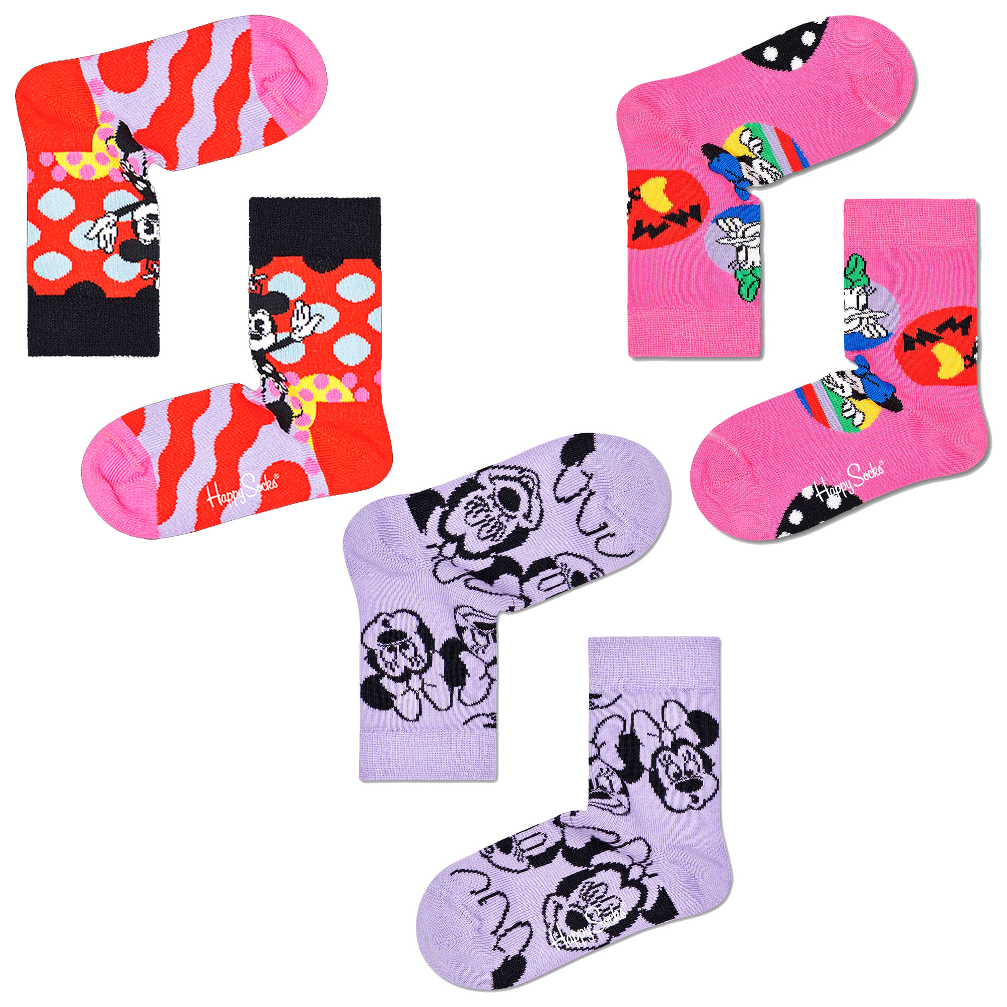 Pacote com 3 pares de meias infantis da Minnie da Disney