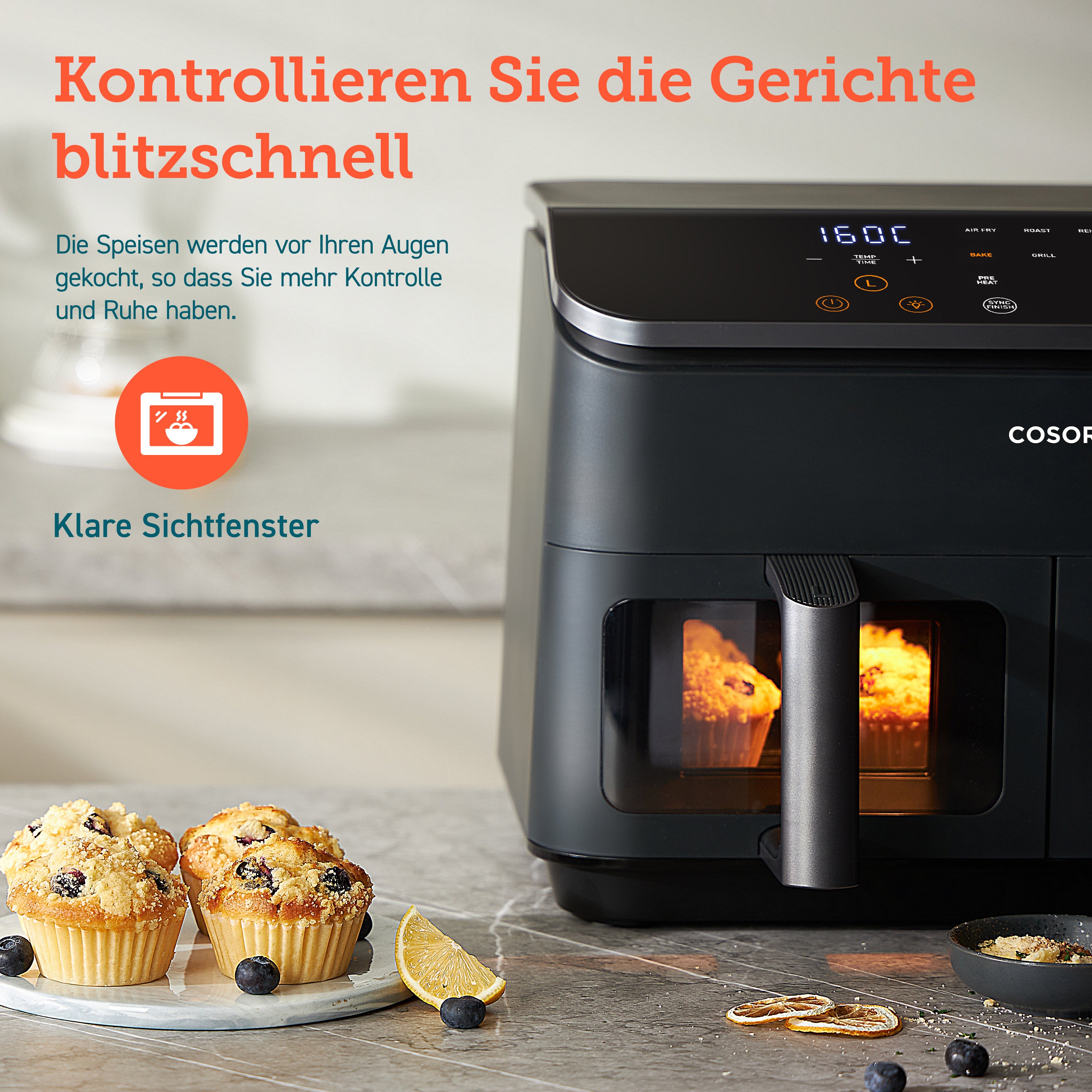 COSORI Dual Basket  8,5-Liter Heißluftfritteuse