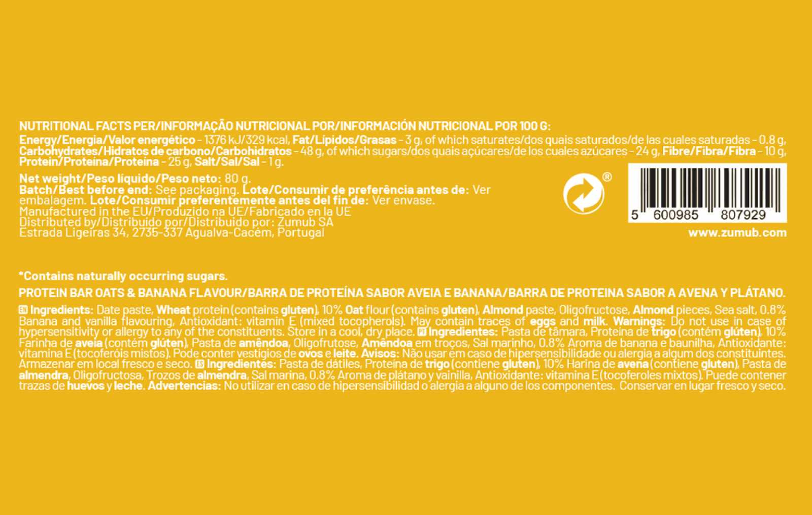 Zumub Healthy Break Avelã e Aveia 80g