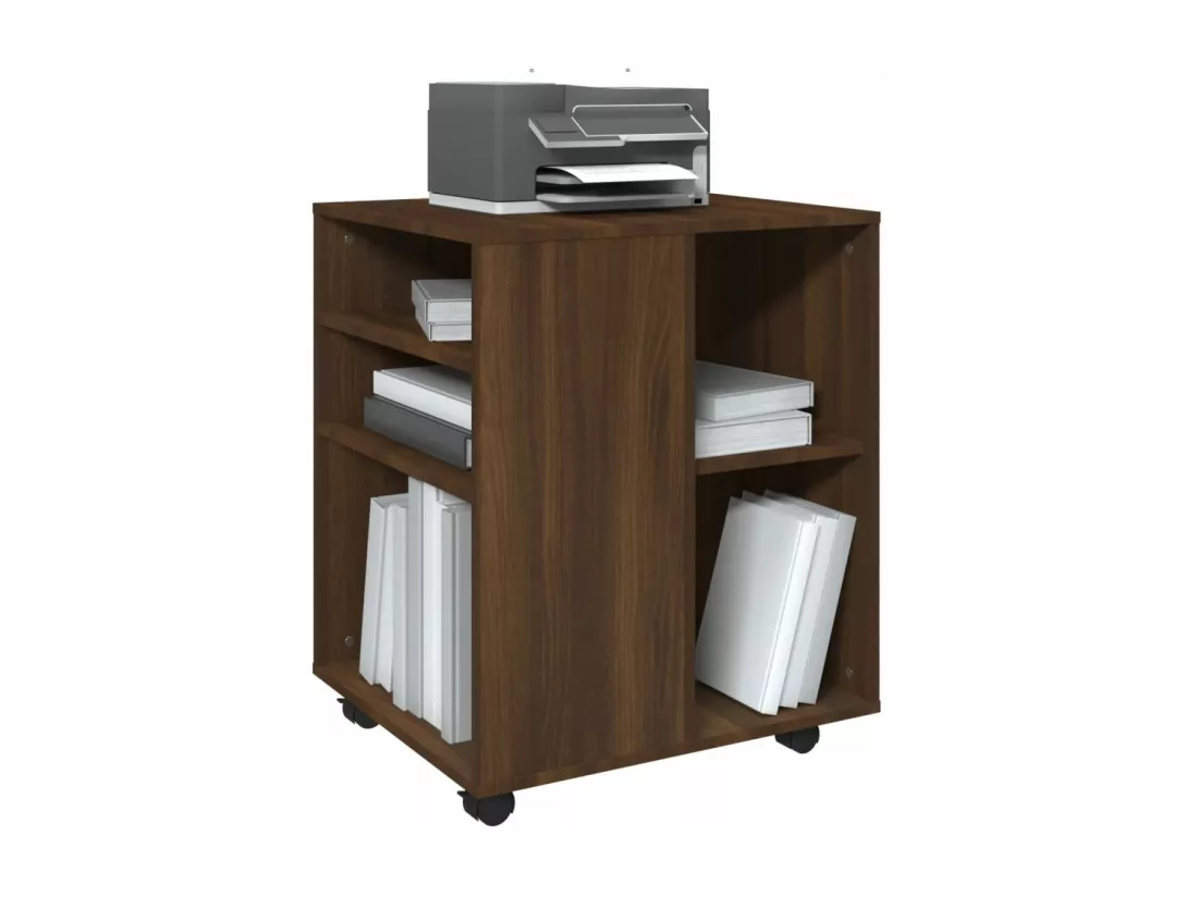 Armoire roulante Chêne marron 60x53x72 cm Bois d'ingénierie