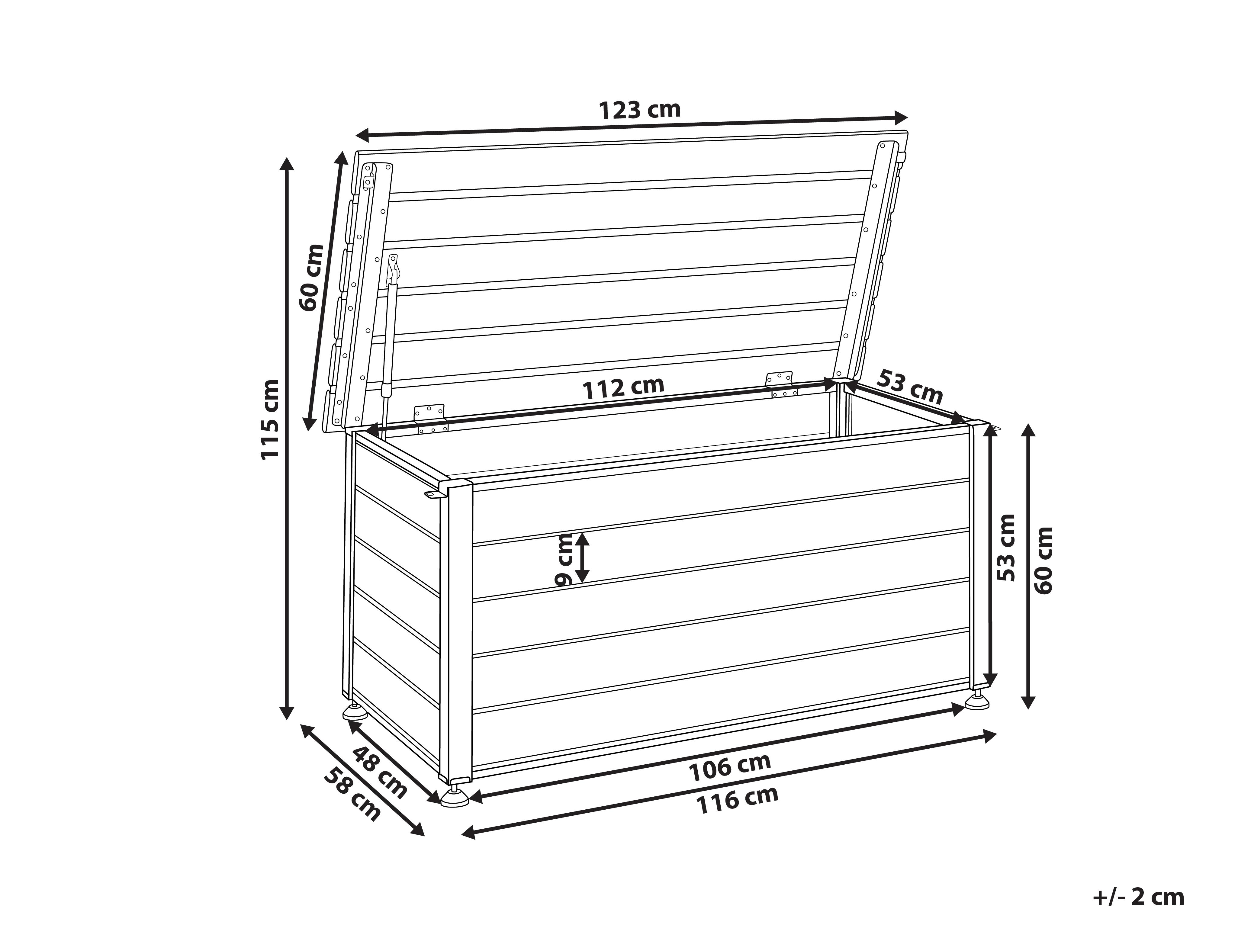 Kussenbox CAMPALTO 123 cm 60 cm Donkerbruin