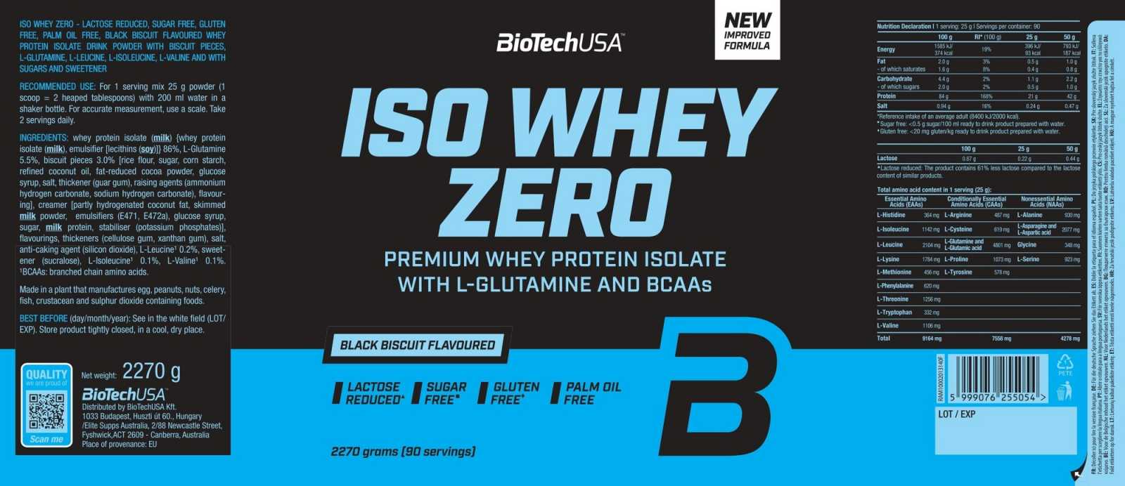 Biotech USA Iso Whey Zero 500g
