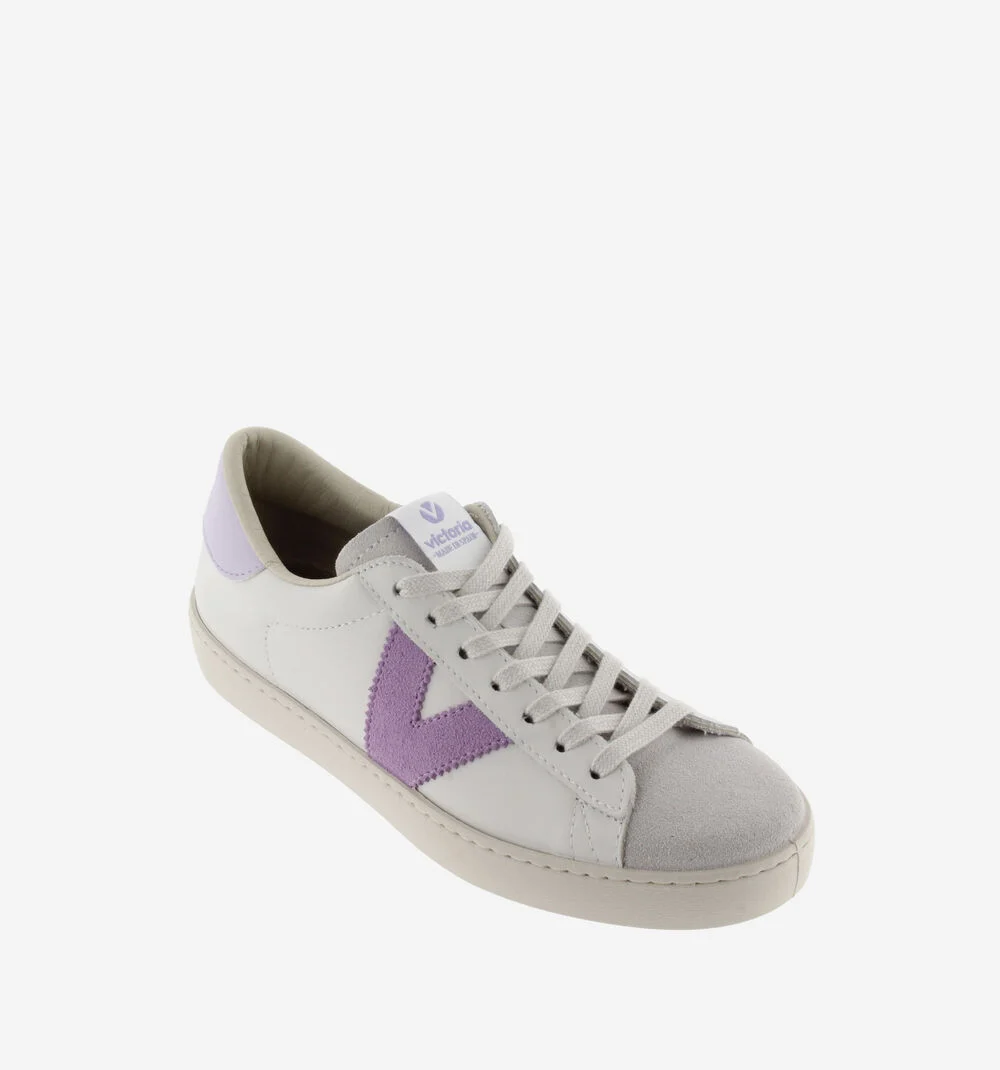 BERLÍN CUIR & CUIR FENDU Baskets blanches unisexes en cuir LIRIO