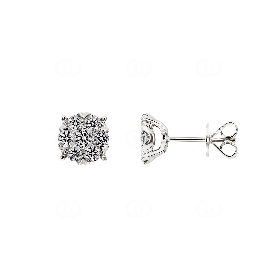 Ohrstecker 750/18 K Weissgold mit Diamanten 1.00 ct H/si