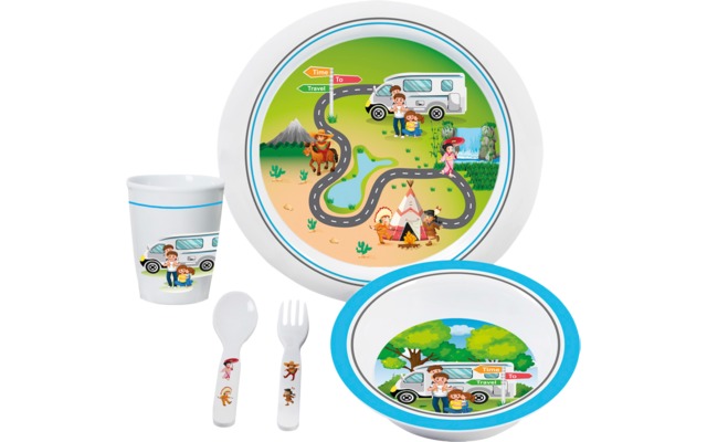Brunner Time To Travel 3+ Melamin Kindergeschirr-Set 5-tlg.