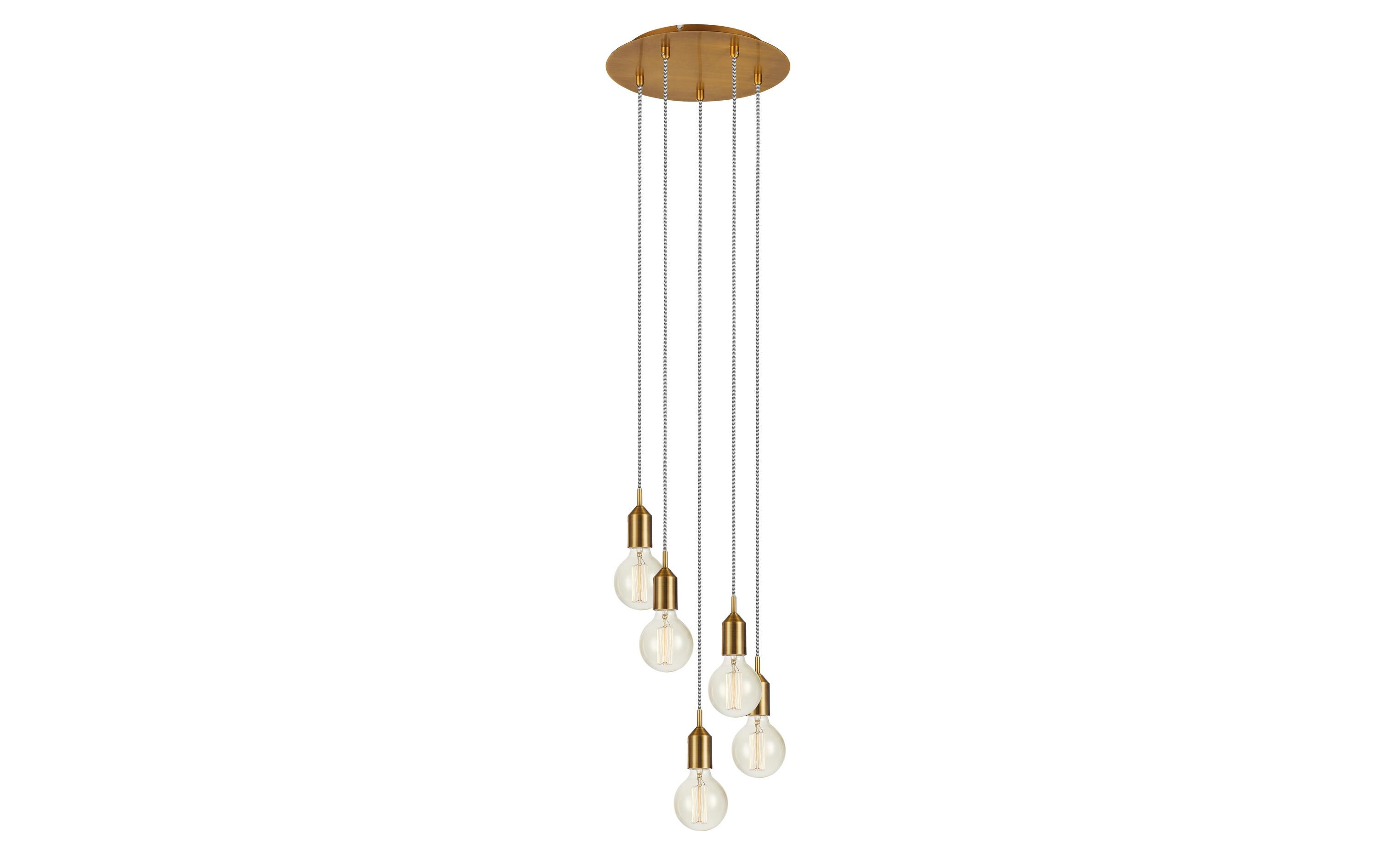 Pendelleuchte Bronx, 5 x E27, max. 60W, BronzeHängeleuchte zur Deckenmontage