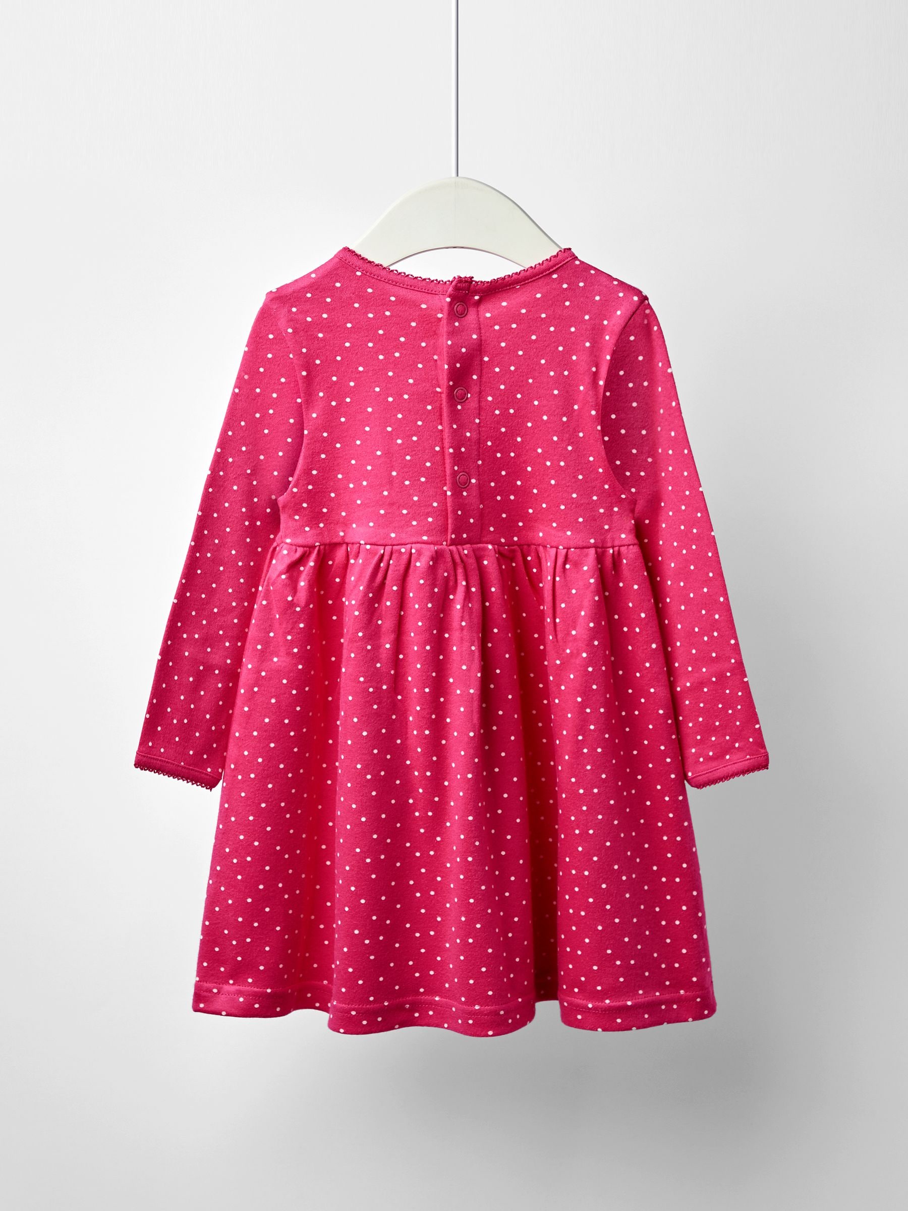 Fuchsia roze - JoJo Maman Bébé Spot Printed Jersey Dress