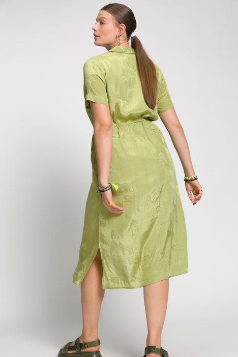 Hemdkleid, Halbarm, Hemdkragen, Animal Print