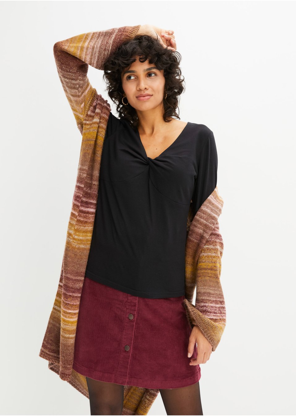 T-shirt manches longues avec détail nœud