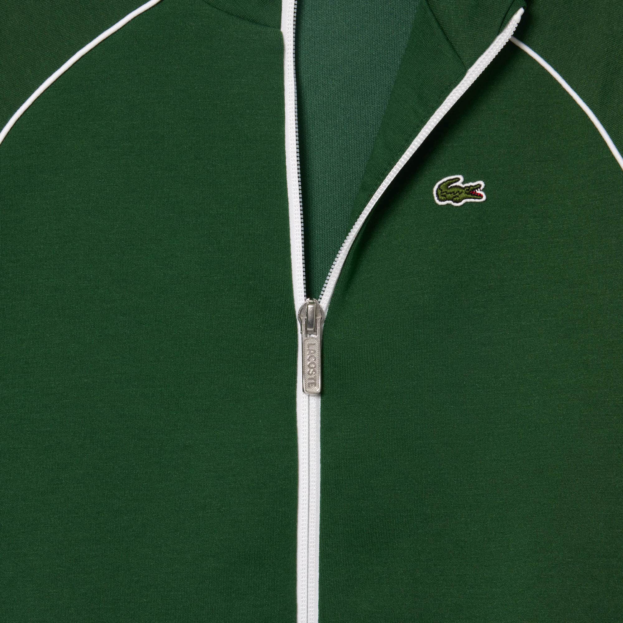 Sweatshirt zippé avec détails contrastés Pullovers & Sweatshirts - Vert - Lacoste - Enfant