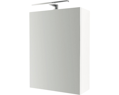 LED-spiegelkast met 1 deur, wit, 45x60 cm, IP 44 (beschermd tegen vreemde voorwerpen en spatwater)