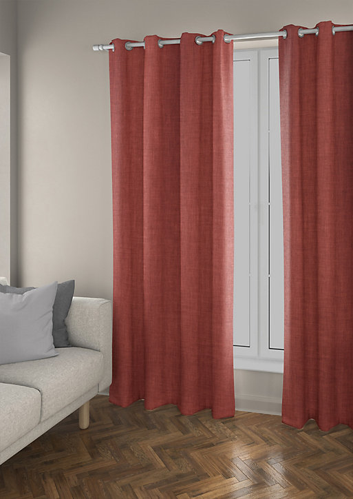 Rideau occultant thermique Tundra Ornami orange terracotta l.140 x h.240 cm