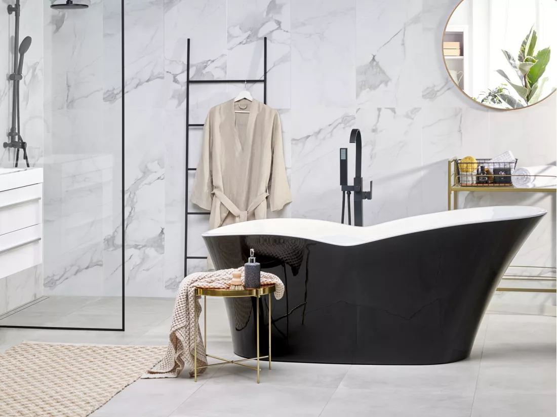 Baignoire îlot noire 170 x 80 cm DULCINA