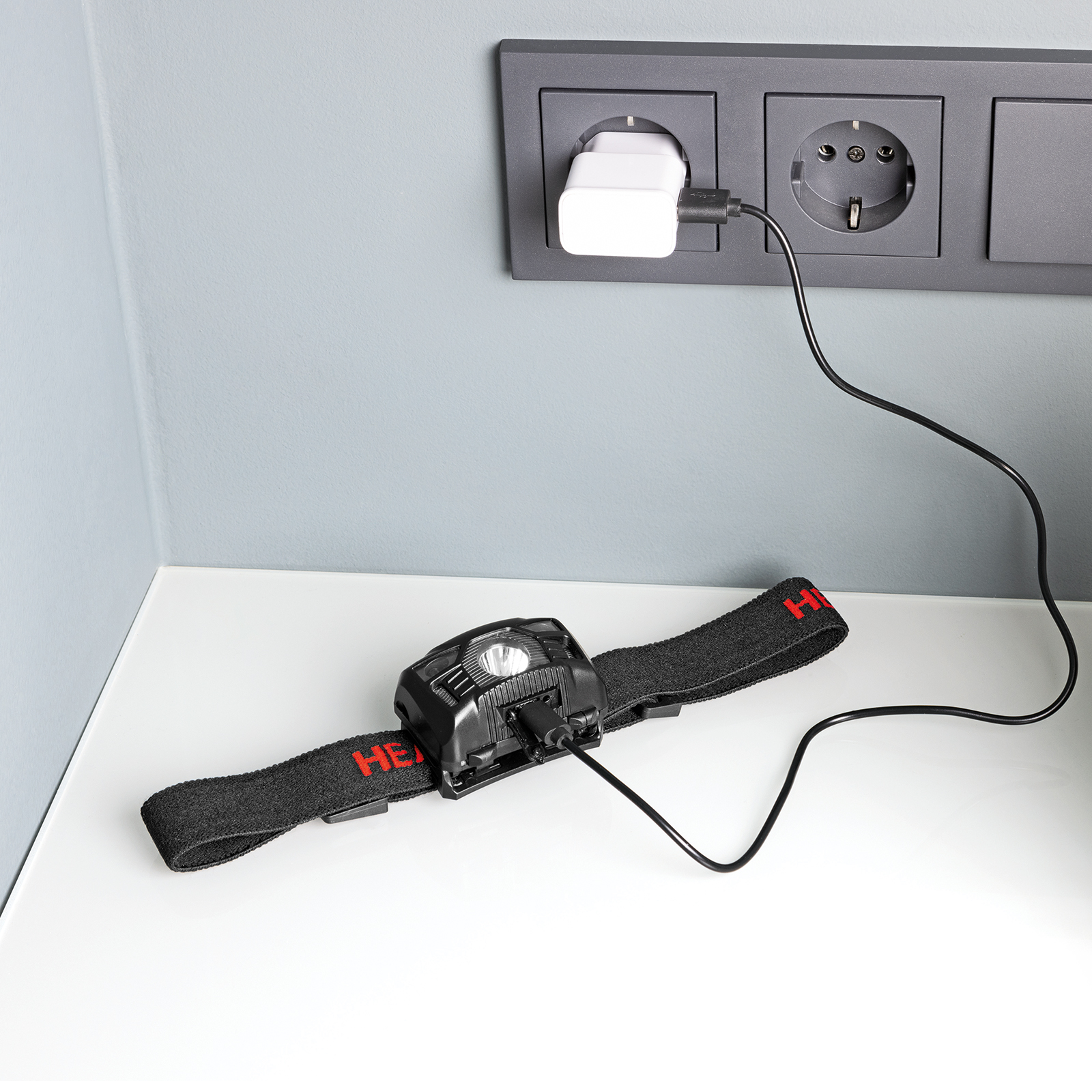 EASYMAXXStirnlampe 5299 - schwarz-rot - Bewegungssensor