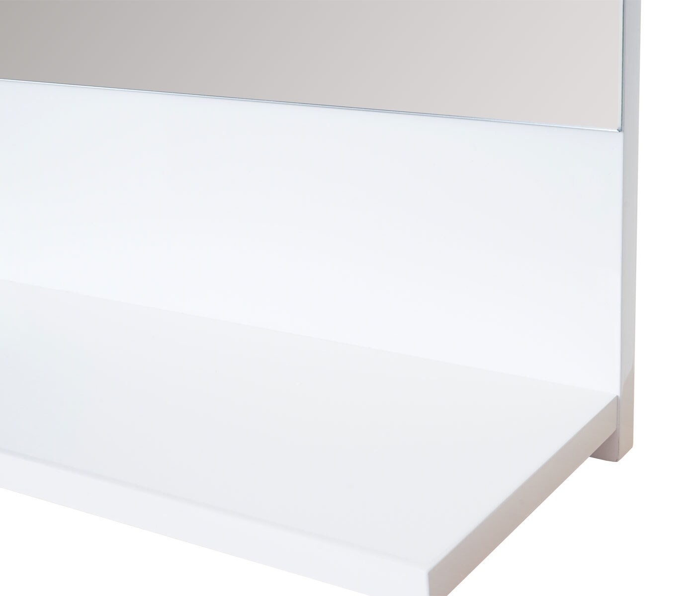 Wandspiegel mit Ablage MCW-B19, Badspiegel Badezimmer, hochglanz 75x80cm ~ weiß