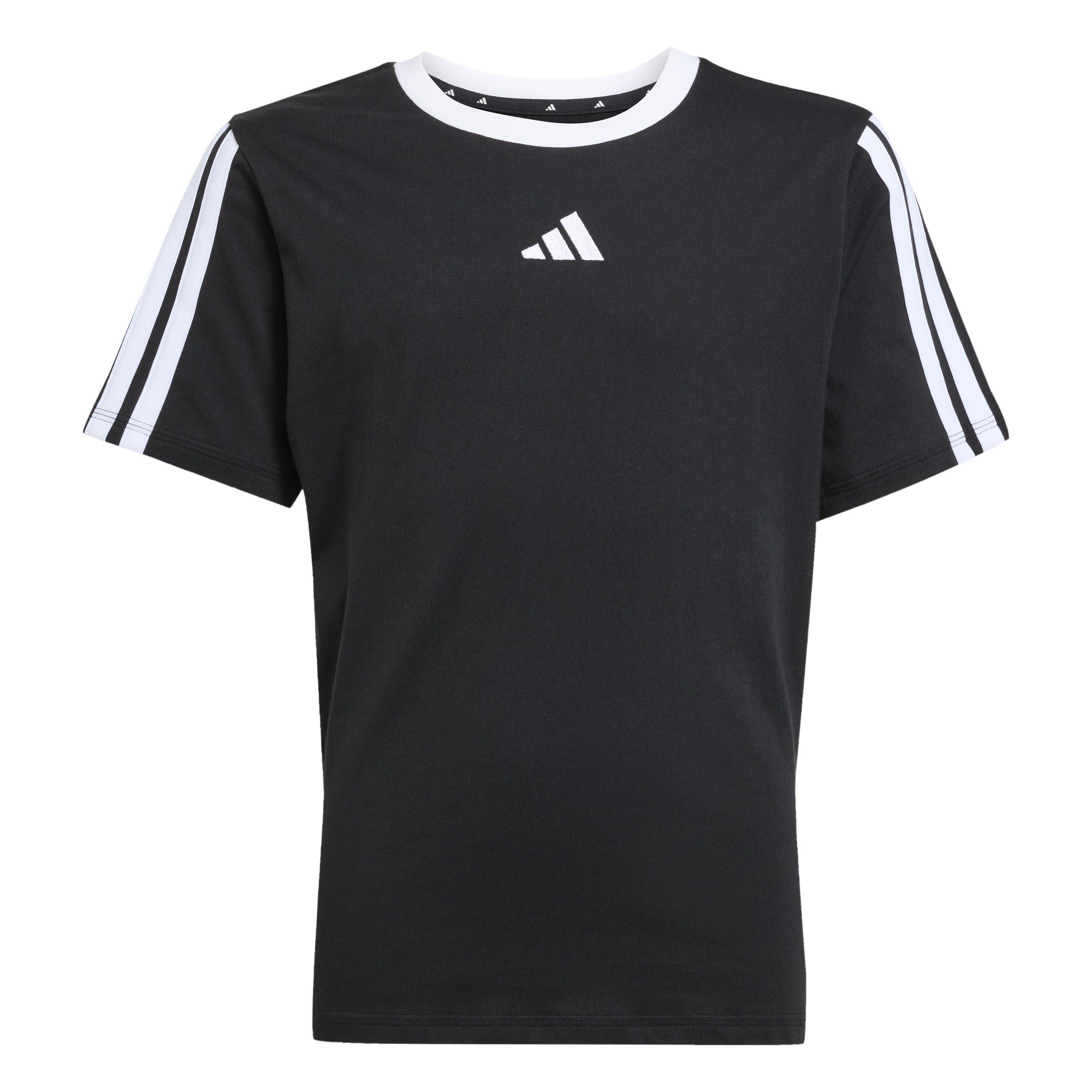 adidas Essentials 3 Stripe T-Shirt Junior Girls