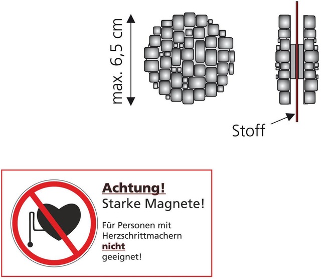 Liedeco Dekomagnet »Steinoptik« für metallische Flächen