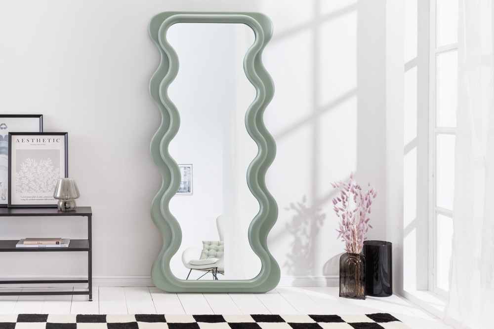 Design Wandspiegel CURVY 160cm salbeigrün