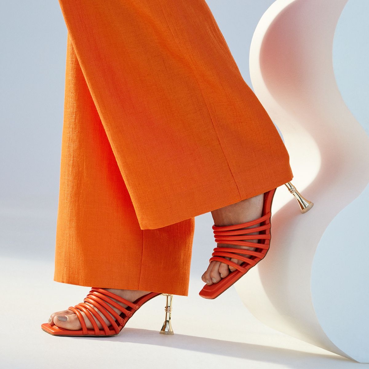 Harpa Bright Orange Women Strappy Sandals