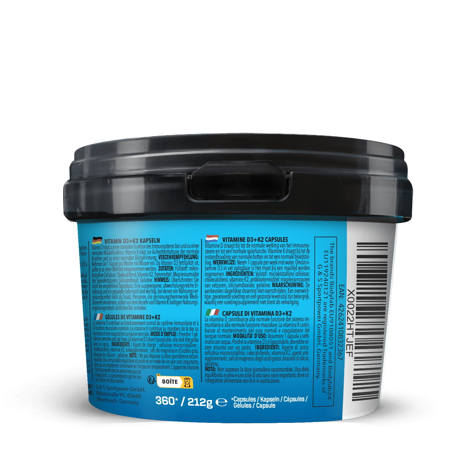 BIG PACK Vitamin D3 + K2 (360 Kapseln)
