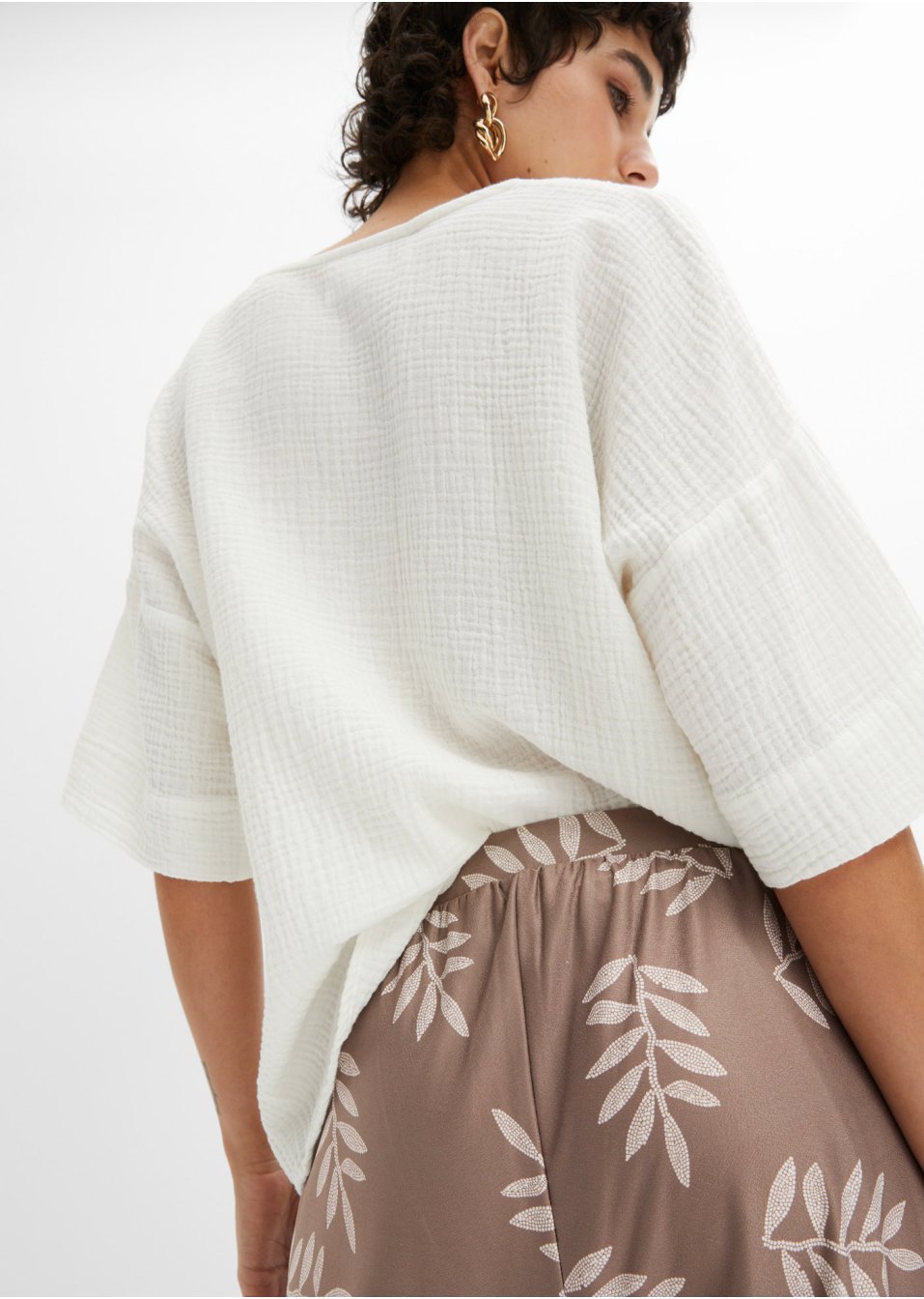 Pantalon style portefeuille en jersey crêpe