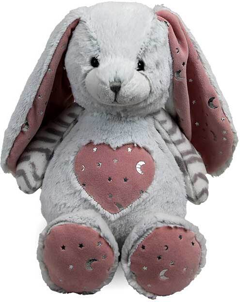 Unique Living knuffel Huppel konijn grijs / roze H 27 cm