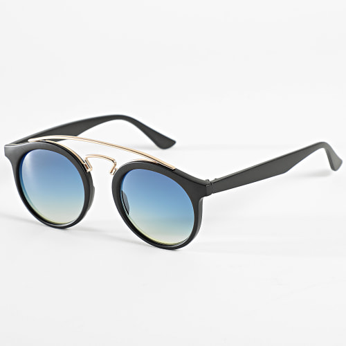 Lot De 2 Lunettes De Soleil Noir Dégradé Bleu Jaune Violet
