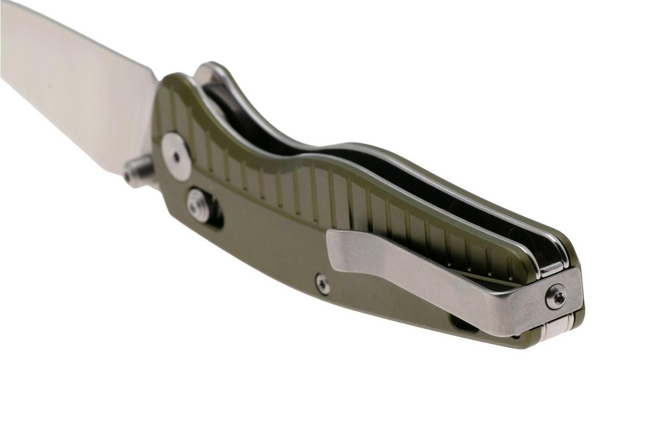 QSP Knife Reptile QS165-B1 Satin 14C28N, Green Aluminium, zakmes