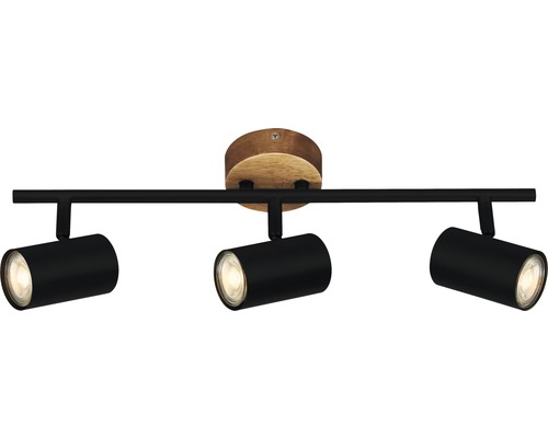 Plafondspot, 3-lichts, L 47,3 cm, zwart