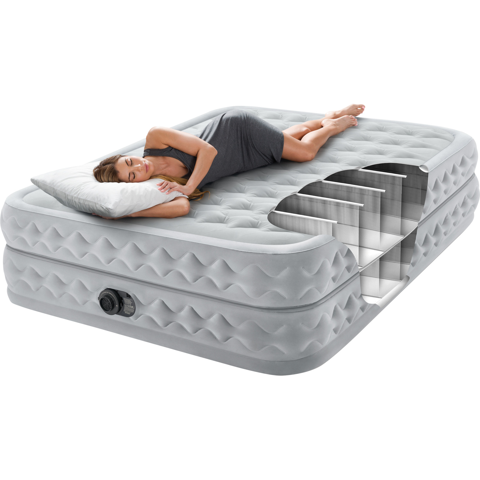 INTEX Luftbett Supreme Airflow 152 x 51 x 203 cm mit integrierter Pumpe