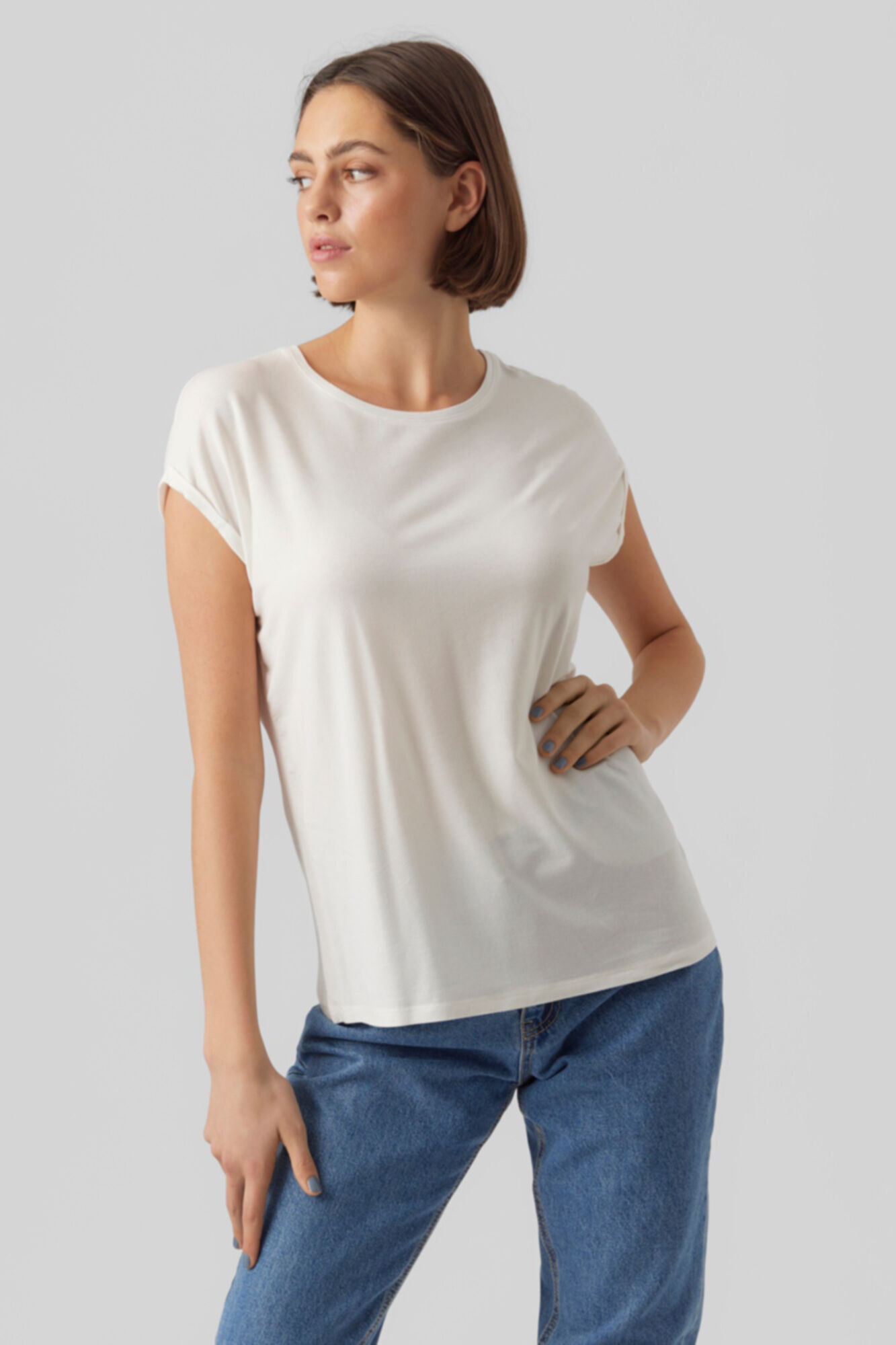 Camiseta básica de manga curta - Branca