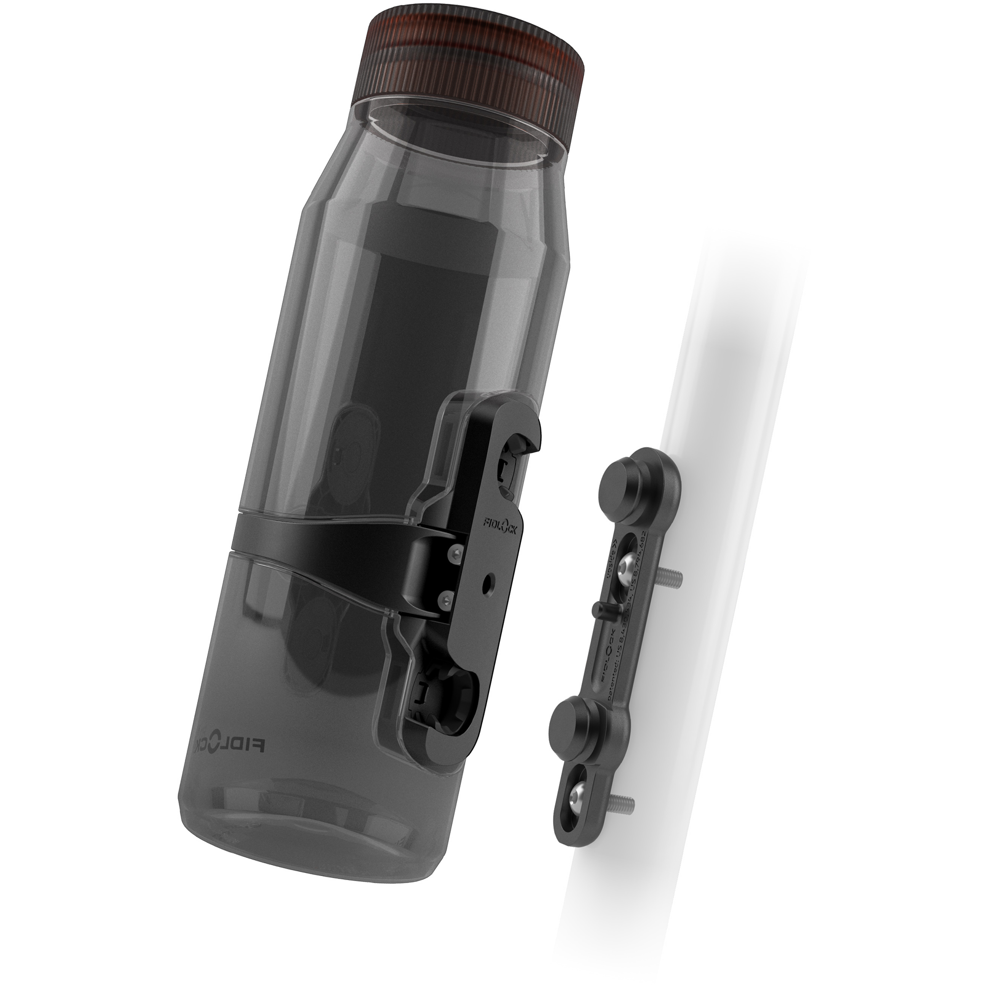 Fidlock Twist 700ml Life + Bike Base Trinkflasche transparent schwarz