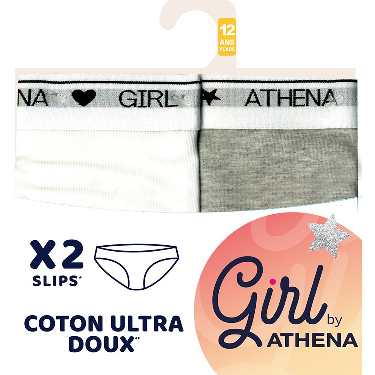 ATHENA<br>Conjunto de 2 calcinhas de algodão