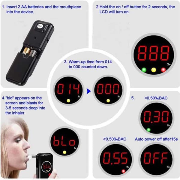 AD6000NS Breathalyzer Alkoholtester Alkoholanalysator