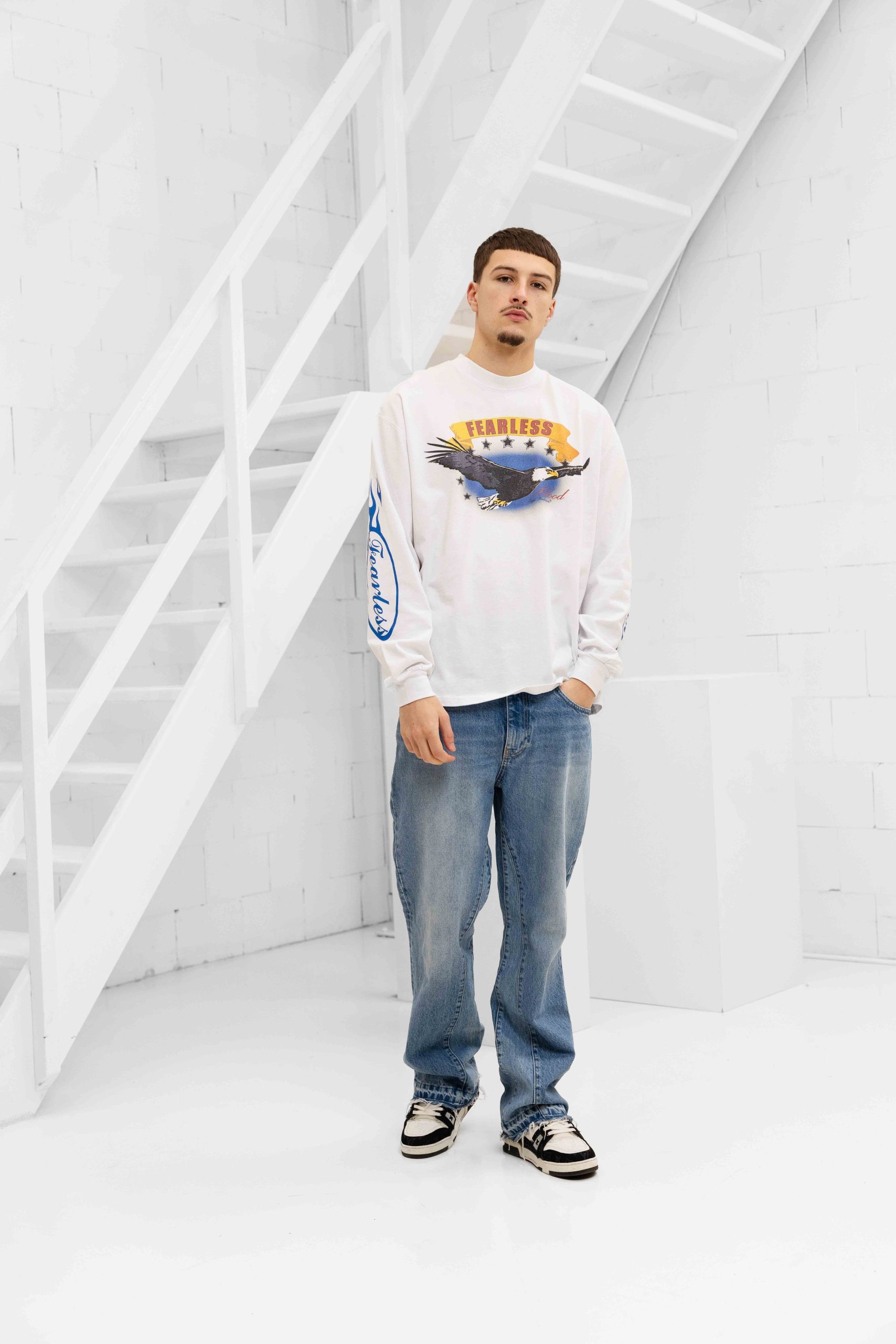 Fearless Blood Bonnie Longsleeve Shirt Heren Wit