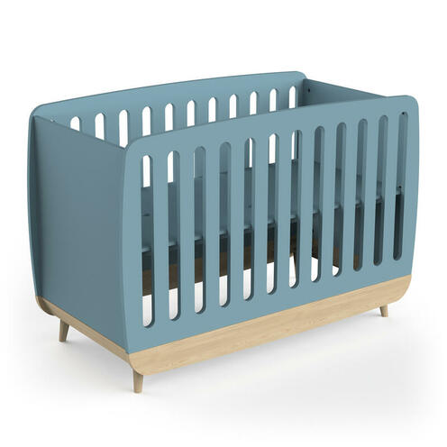 Lit bébé 60x120cm FIRMIANA Bleu Orage - CBA Meubles