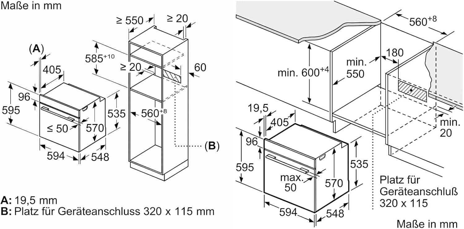 NEFF B1DCA0AK0, N30, Einbau-Backofen integrierbar, 5 Beheizungsarten, 3D Heißluft, CircoTherm, Schnellaufheizung, 60 x 60cm, Schwarz