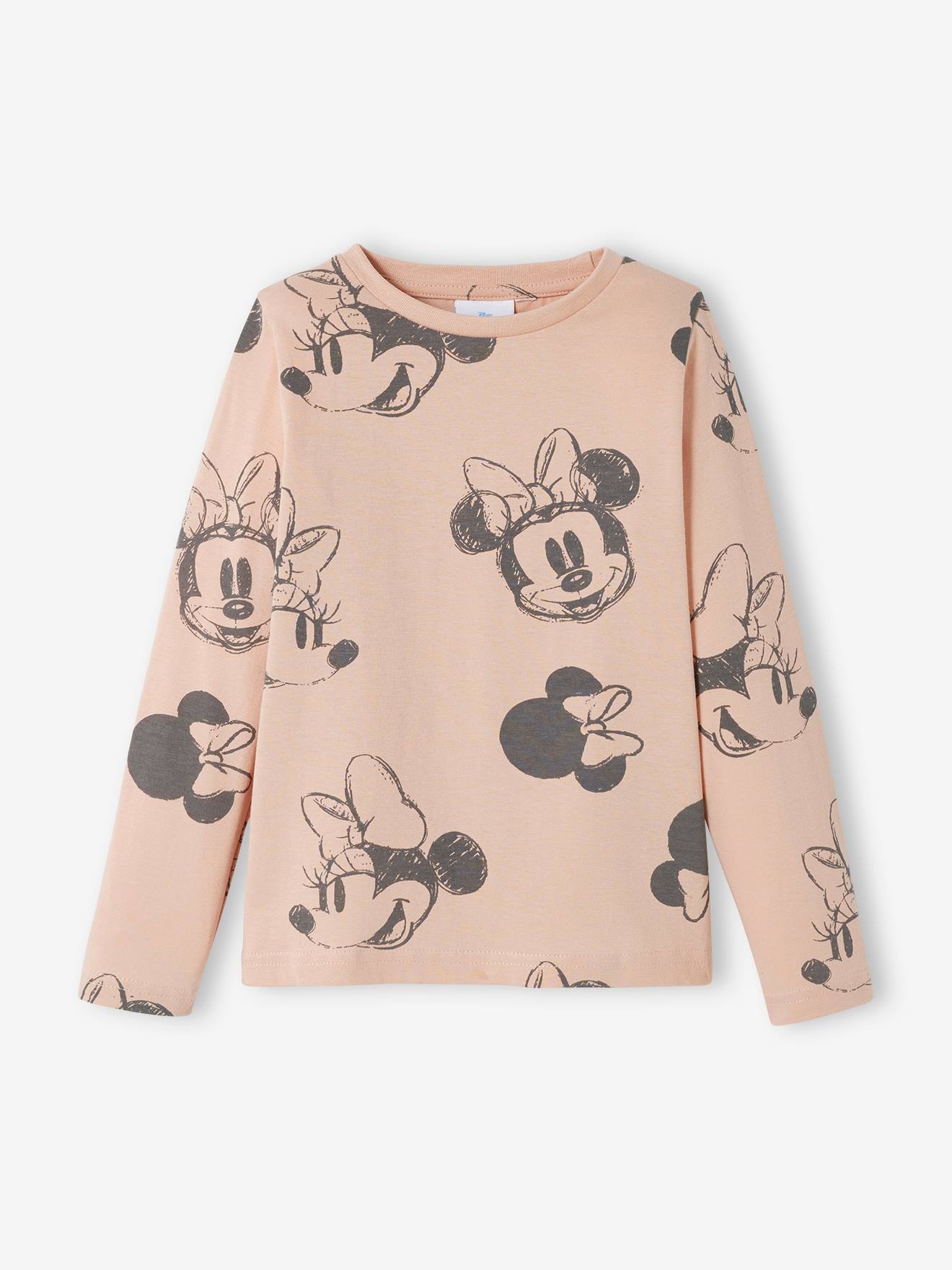 Camiseta de manga comprida DS® Minnie, estampa rosa escuro