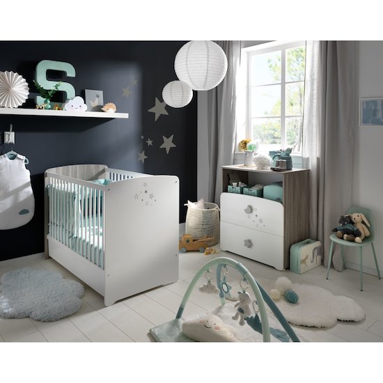 Luna tiroir de lit 60x120   blanc        de               Sauthon Baby's Sweet Home