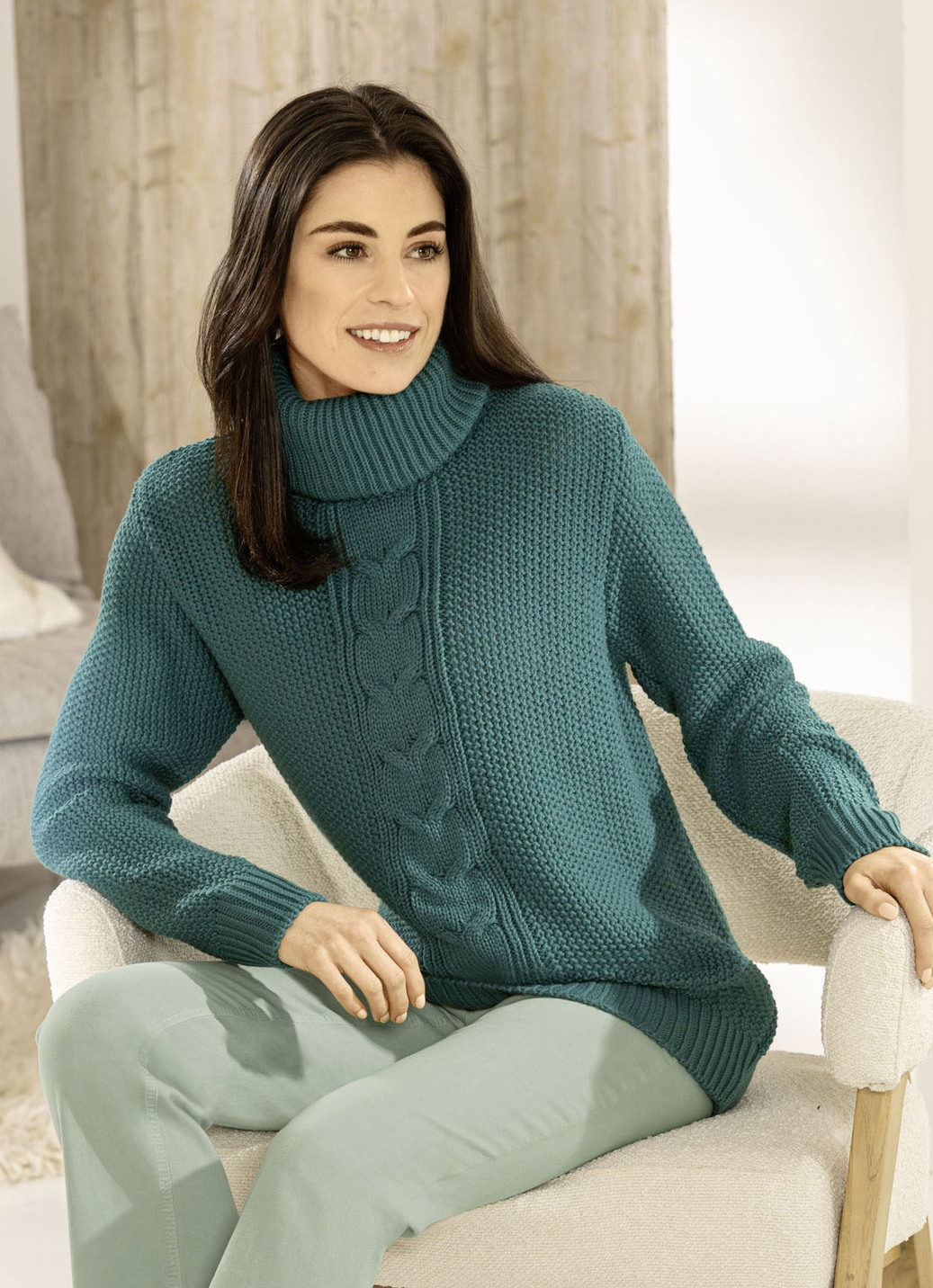 Pullover in Reiskornstrick