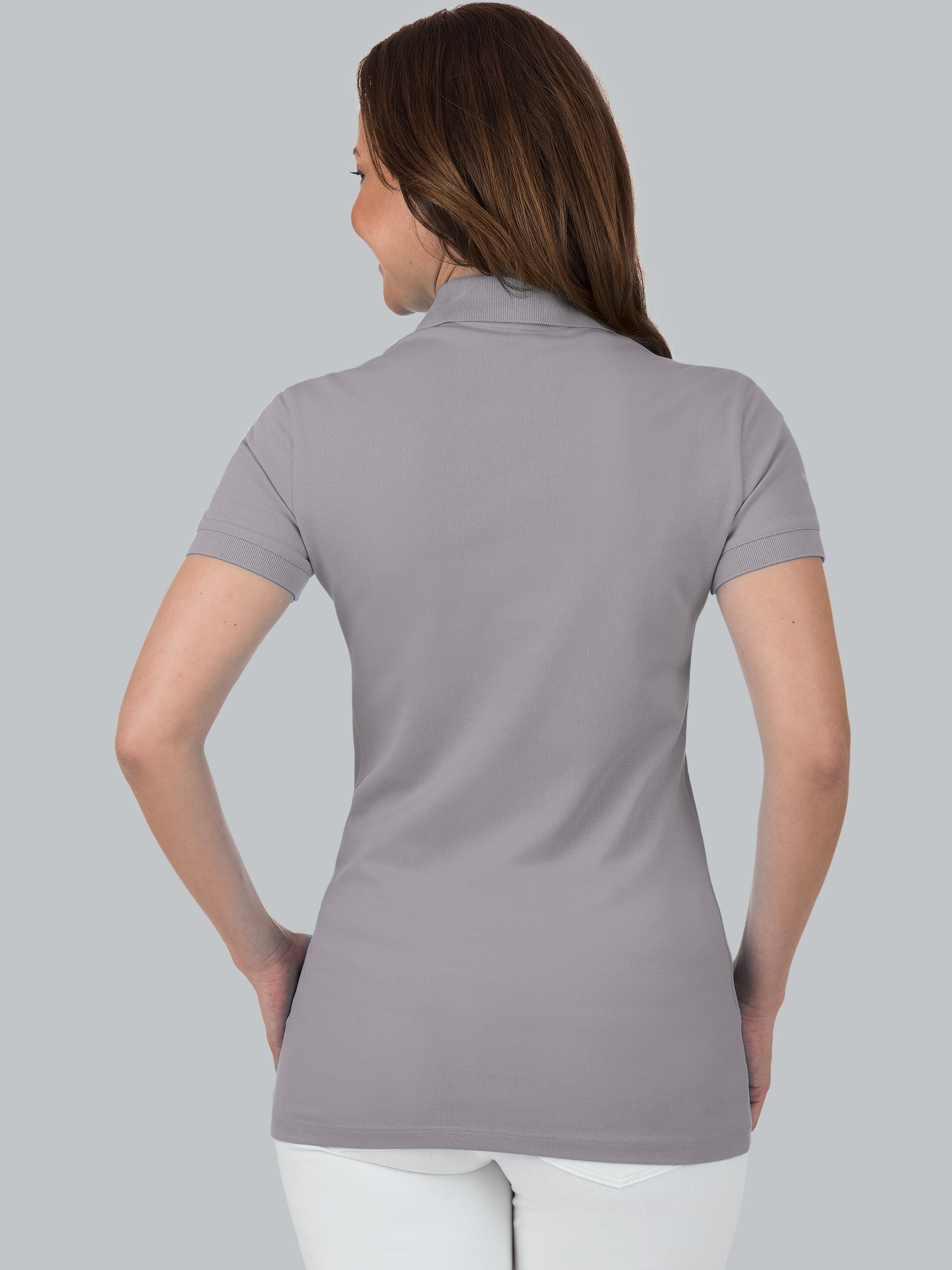 Poloshirt aus elast. Piqué Cool-grey